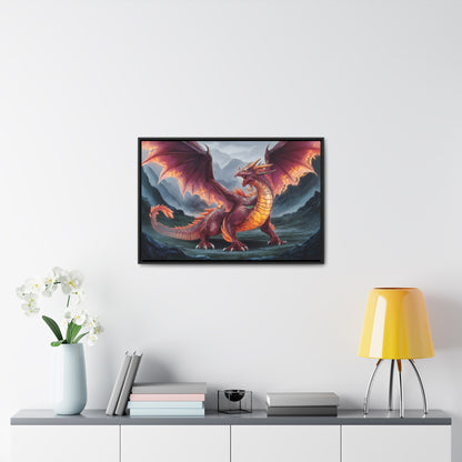 The Inferno Wyrm of the Ashen Peaks - Gallery Canvas Wraps, Horizontal Frame