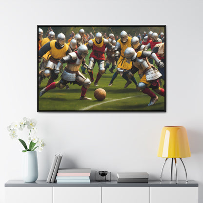 Medieval Football Battle - Gallery Canvas Wraps, Horizontal Frame
