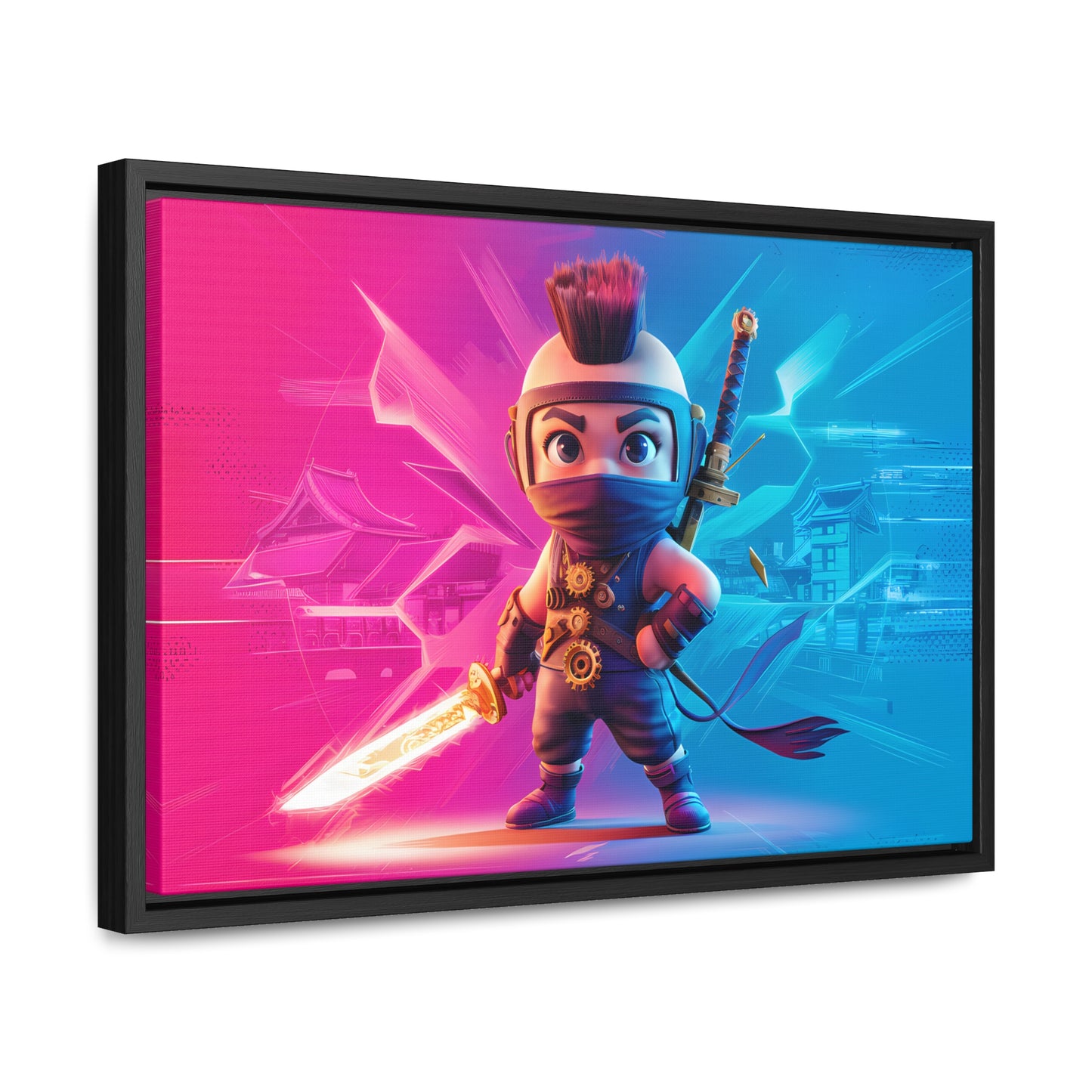 Neon Ninja Showdown - Gallery Canvas Wraps, Horizontal Frame