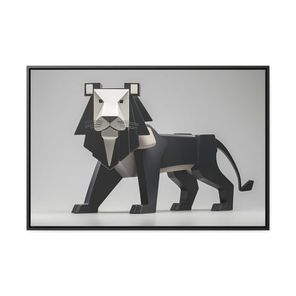 Regal Geometric Lion - Gallery Canvas Wraps, Horizontal Frame