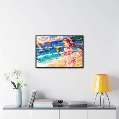 Sunset Shores and Summer Smiles - Gallery Canvas Wraps, Horizontal Frame