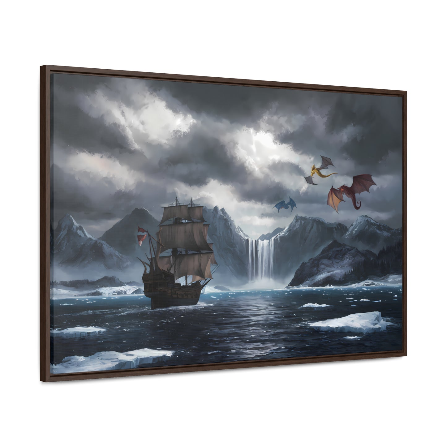 "The Voyage to Dragon's Fjord" - Gallery Canvas Wraps, Horizontal Frame