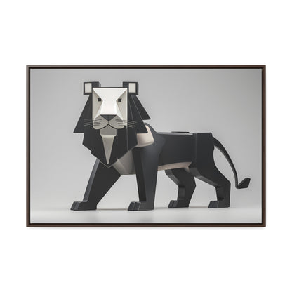 Regal Geometric Lion - Gallery Canvas Wraps, Horizontal Frame