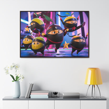 Ninja Citrus Squad: Star Power Unleashed - Gallery Canvas Wraps, Horizontal Frame