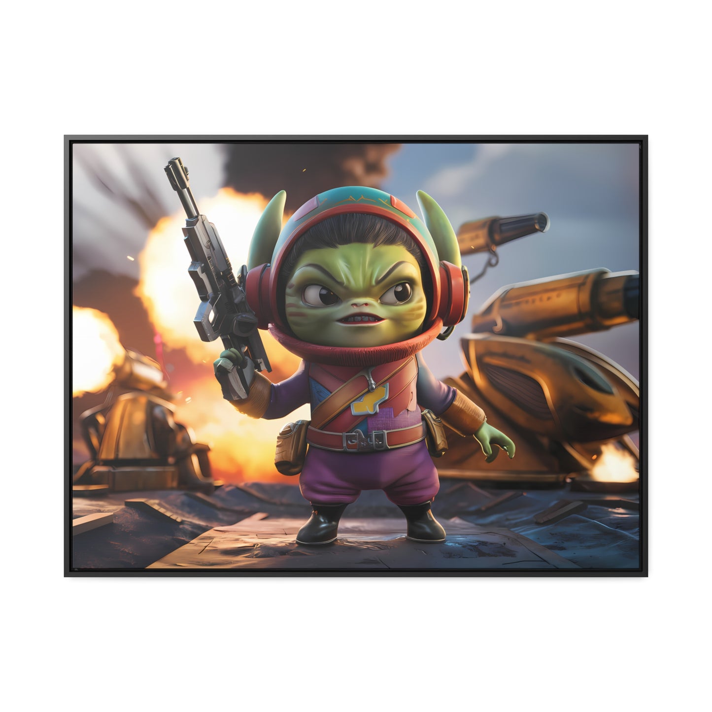 "Galactic Gremlin Commander" - Gallery Canvas Wraps, Horizontal Frame