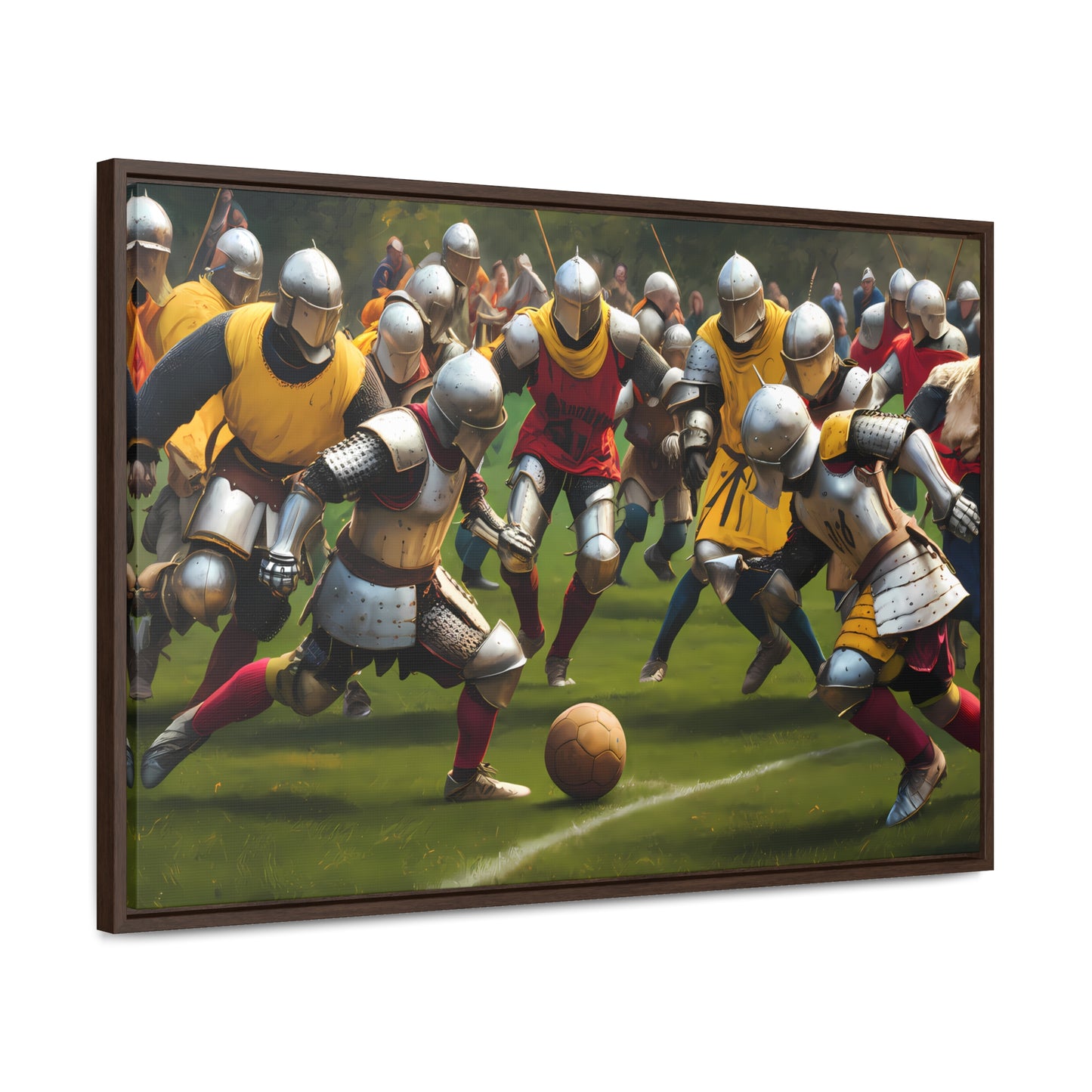 Medieval Football Battle - Gallery Canvas Wraps, Horizontal Frame