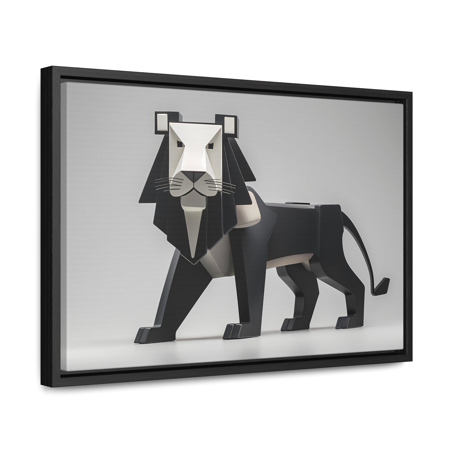 Regal Geometric Lion - Gallery Canvas Wraps, Horizontal Frame