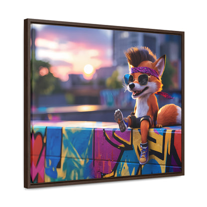 Urban Fox Vibes - Gallery Canvas Wraps, Horizontal Frame