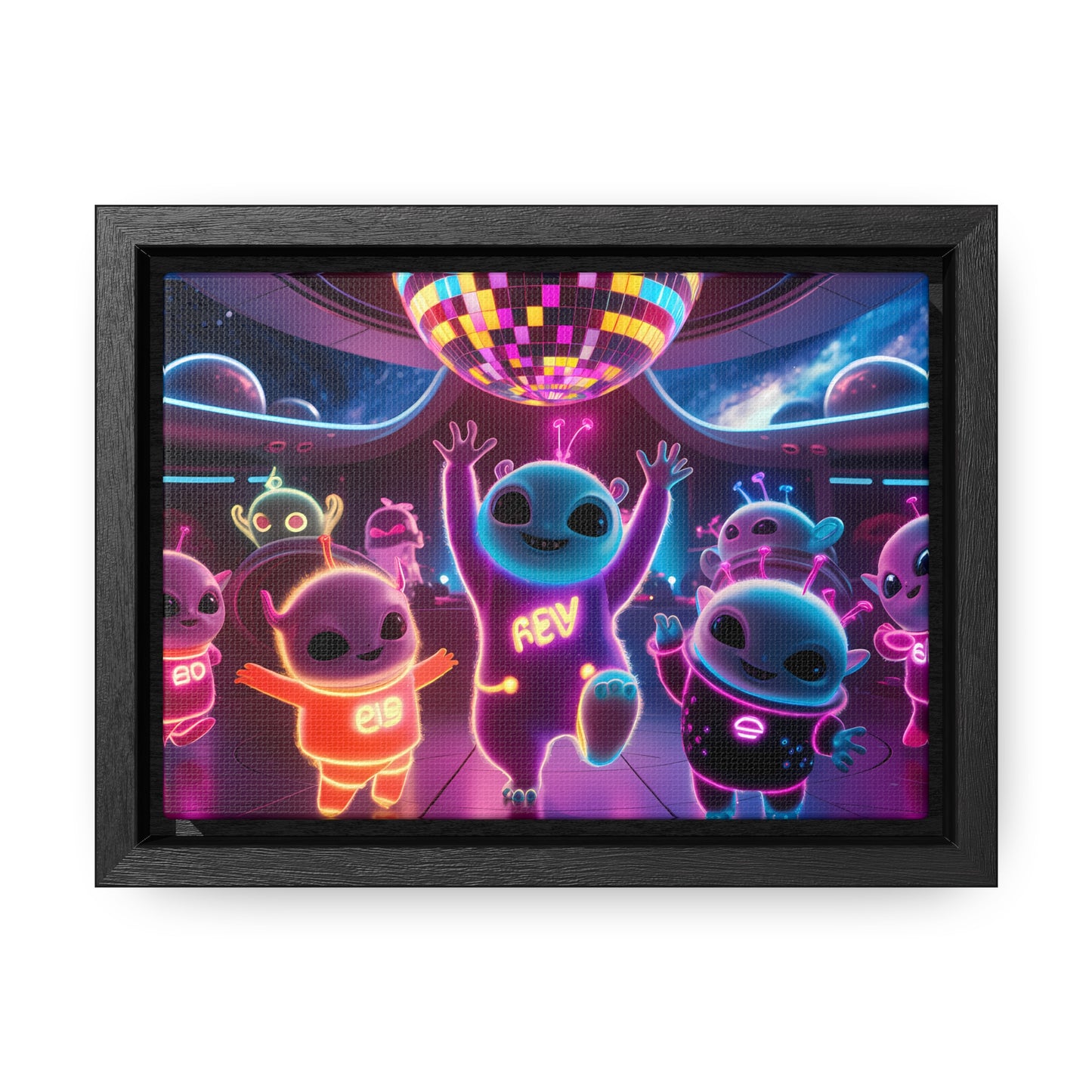 Intergalactic Neon Dance Party - Gallery Canvas Wraps, Horizontal Frame