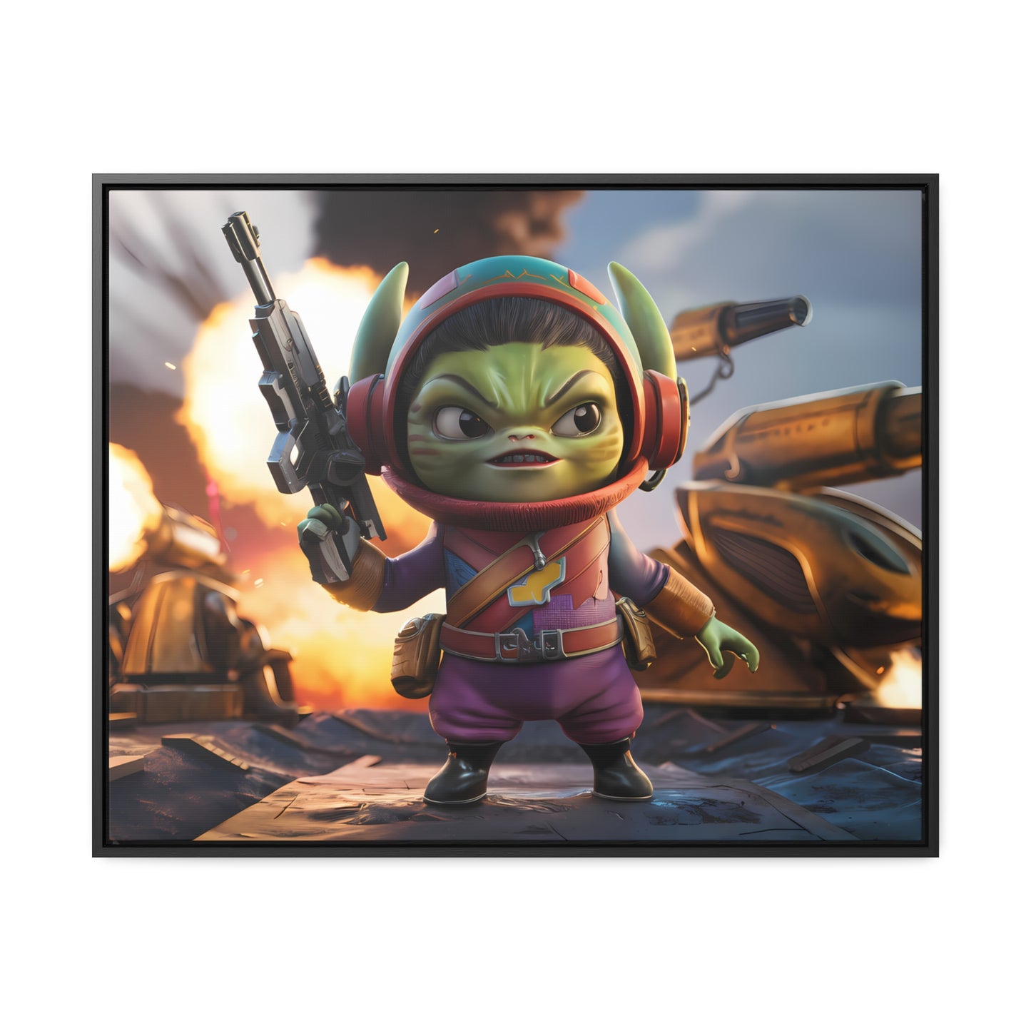 "Galactic Gremlin Commander" - Gallery Canvas Wraps, Horizontal Frame