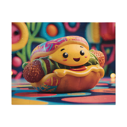 "Cheerful Hotdog Delight" - Jigsaw Puzzle (30, 110, 252, 500,1000-Piece)