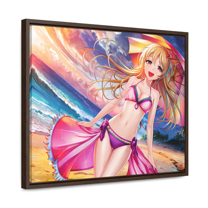 Sunset Stroll on the Beach - Gallery Canvas Wraps, Horizontal Frame
