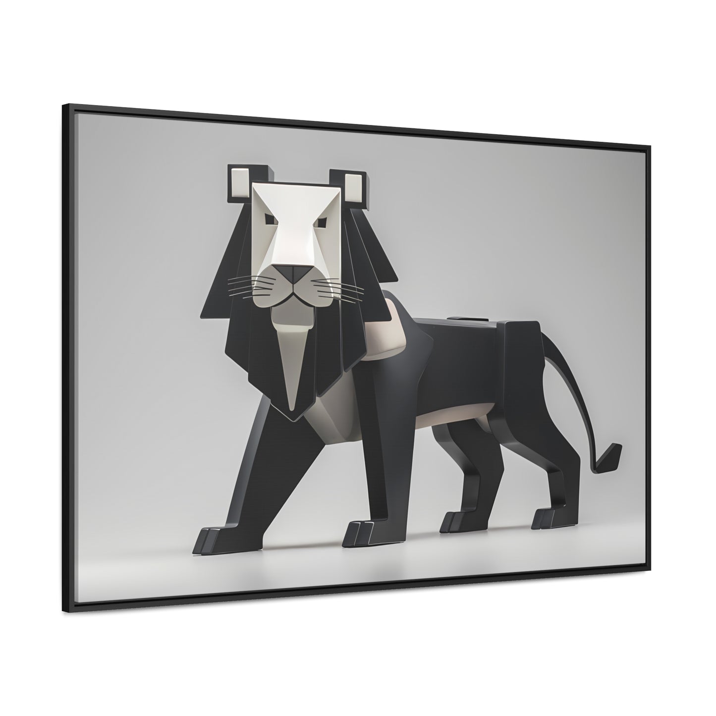 Regal Geometric Lion - Gallery Canvas Wraps, Horizontal Frame