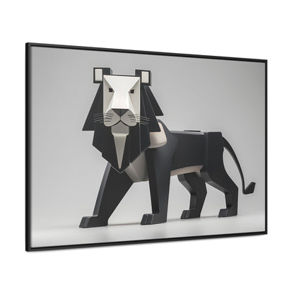 Regal Geometric Lion - Gallery Canvas Wraps, Horizontal Frame