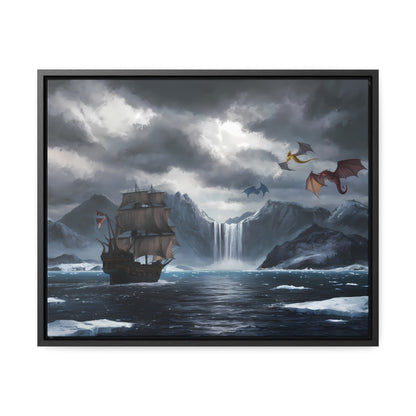 "The Voyage to Dragon's Fjord" - Gallery Canvas Wraps, Horizontal Frame