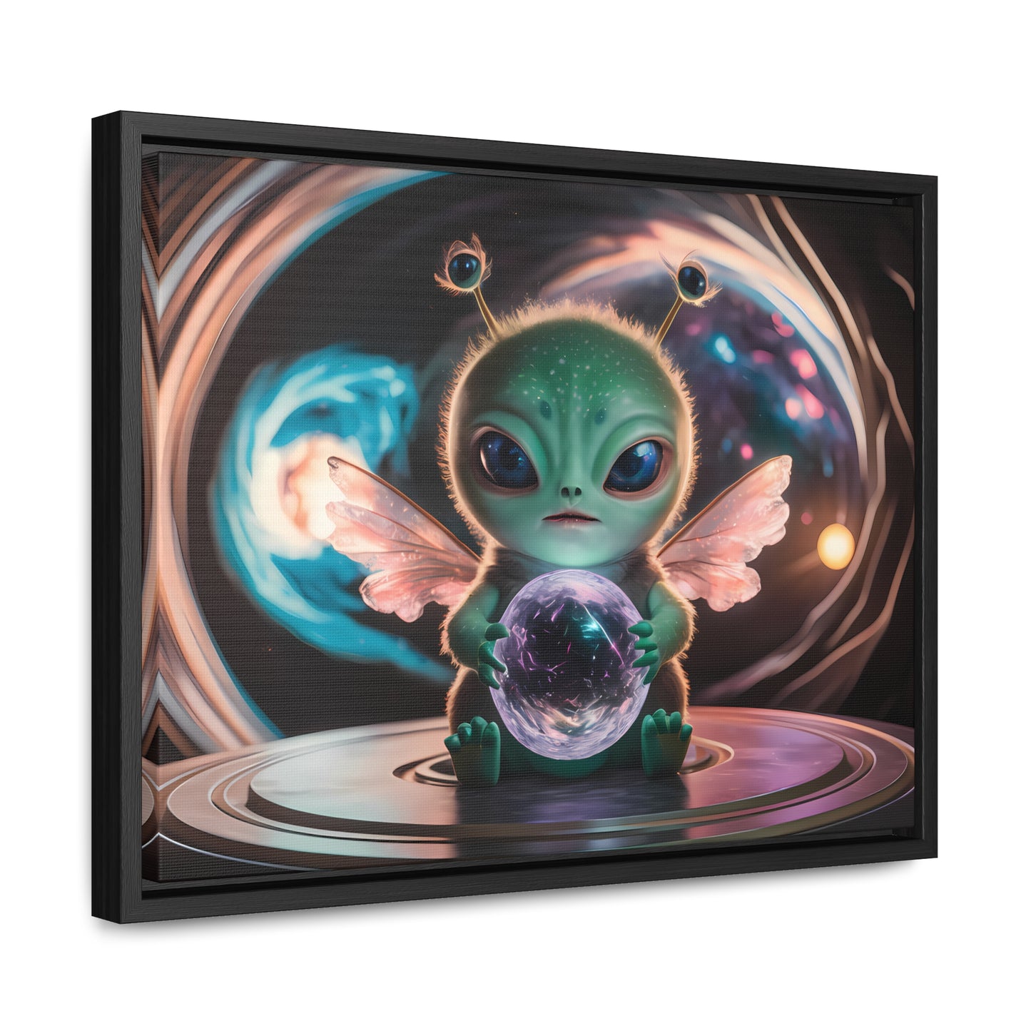 Guardian of the Cosmic Crystal - Gallery Canvas Wraps, Horizontal Frame