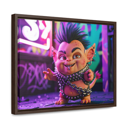 Punk Goblin in the Neon Alley - Gallery Canvas Wraps, Horizontal Frame