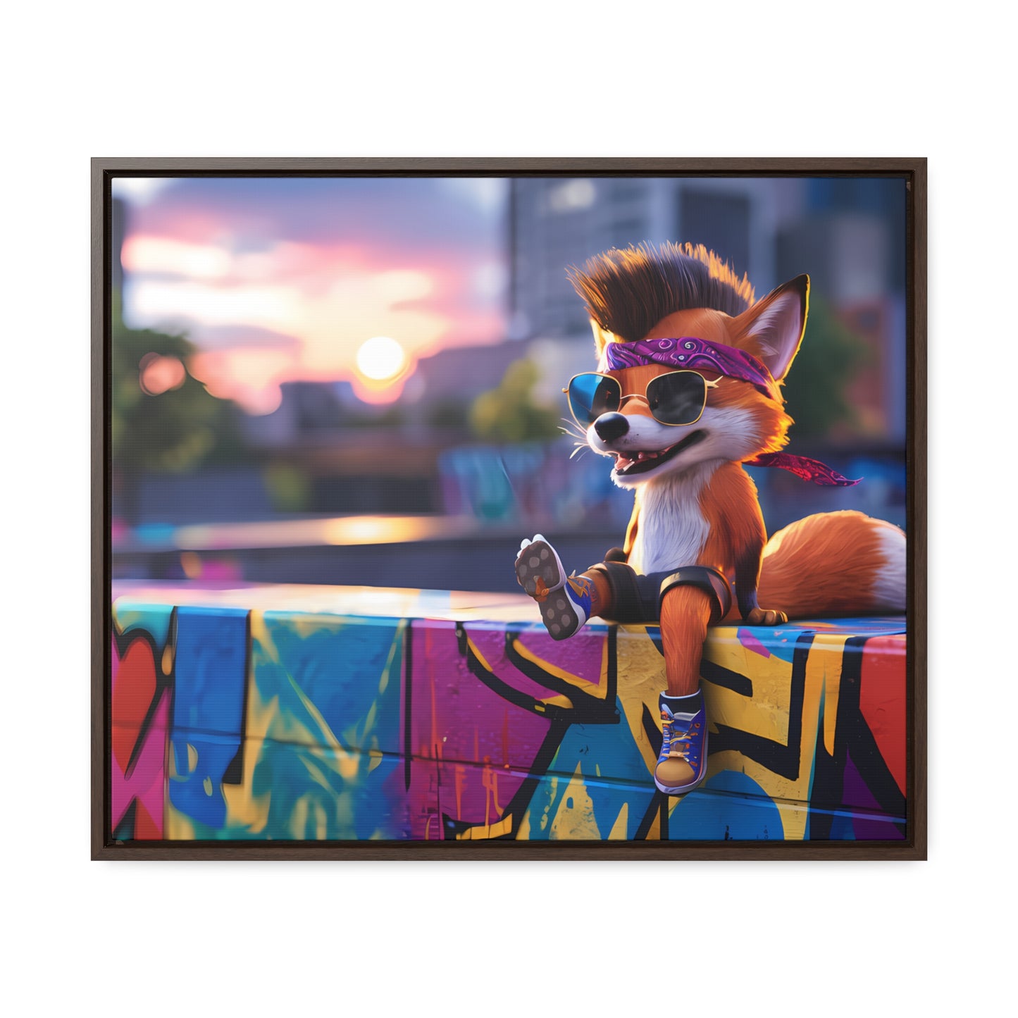 Urban Fox Vibes - Gallery Canvas Wraps, Horizontal Frame