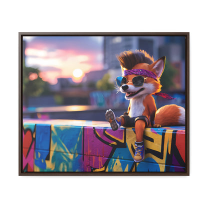 Urban Fox Vibes - Gallery Canvas Wraps, Horizontal Frame
