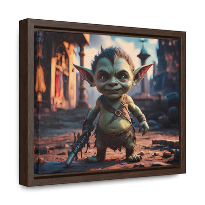 Goblin Warrior in the Ruined City - Gallery Canvas Wraps, Horizontal Frame