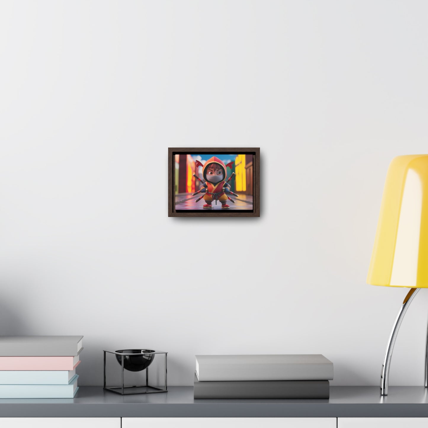 "Chibi Ninja Warrior in the City" - Gallery Canvas Wraps, Horizontal Frame