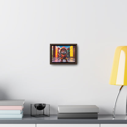 "Chibi Ninja Warrior in the City" - Gallery Canvas Wraps, Horizontal Frame