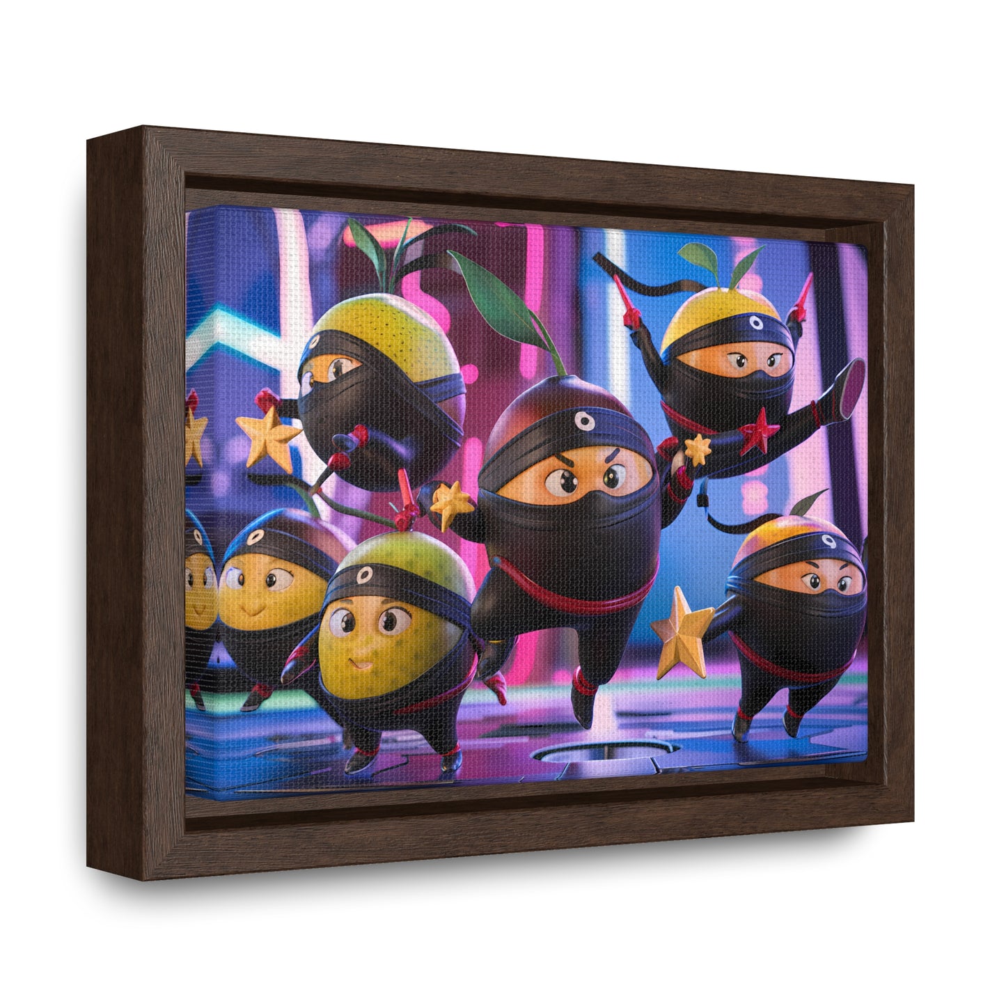 Ninja Citrus Squad: Star Power Unleashed - Gallery Canvas Wraps, Horizontal Frame