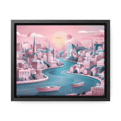 Serene City at Dawn - Gallery Canvas Wraps, Horizontal Frame