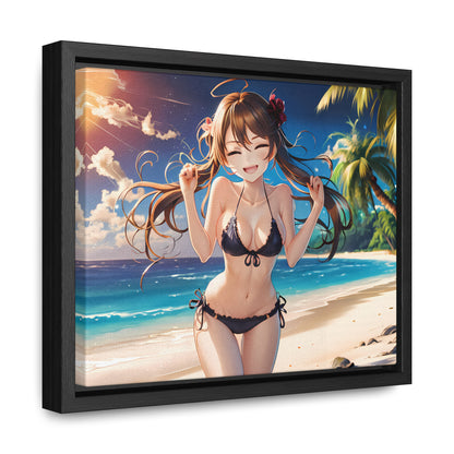 Sunlit Joy on the Beach - Gallery Canvas Wraps, Horizontal Frame