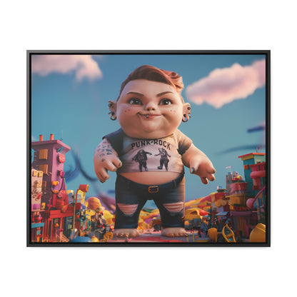 "Punk Rock Titan in Toy Town" - Gallery Canvas Wraps, Horizontal Frame