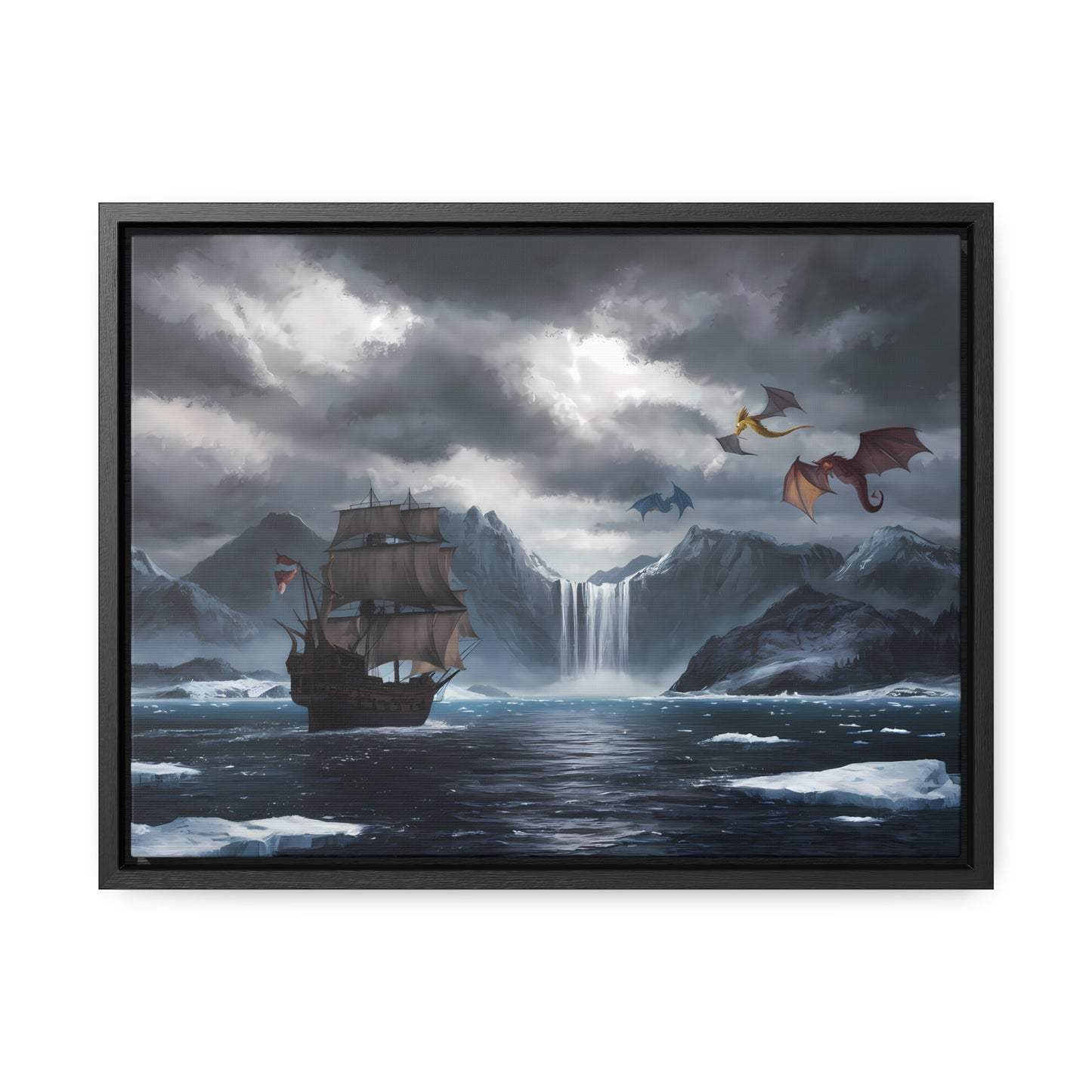 "The Voyage to Dragon's Fjord" - Gallery Canvas Wraps, Horizontal Frame