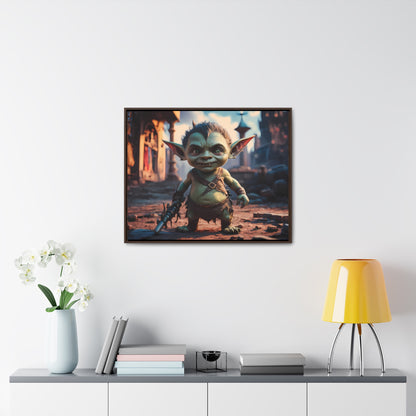 Goblin Warrior in the Ruined City - Gallery Canvas Wraps, Horizontal Frame