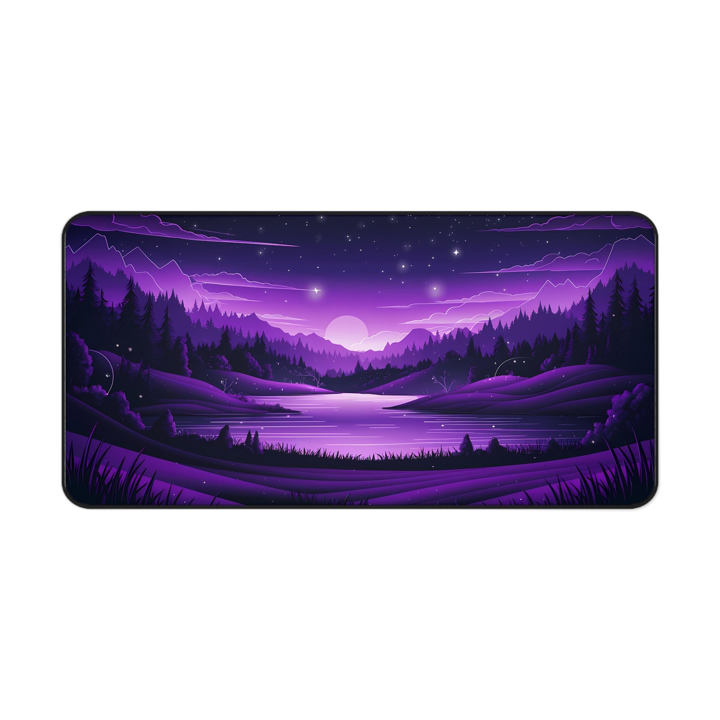 Purple Neon Night - Desk Mat