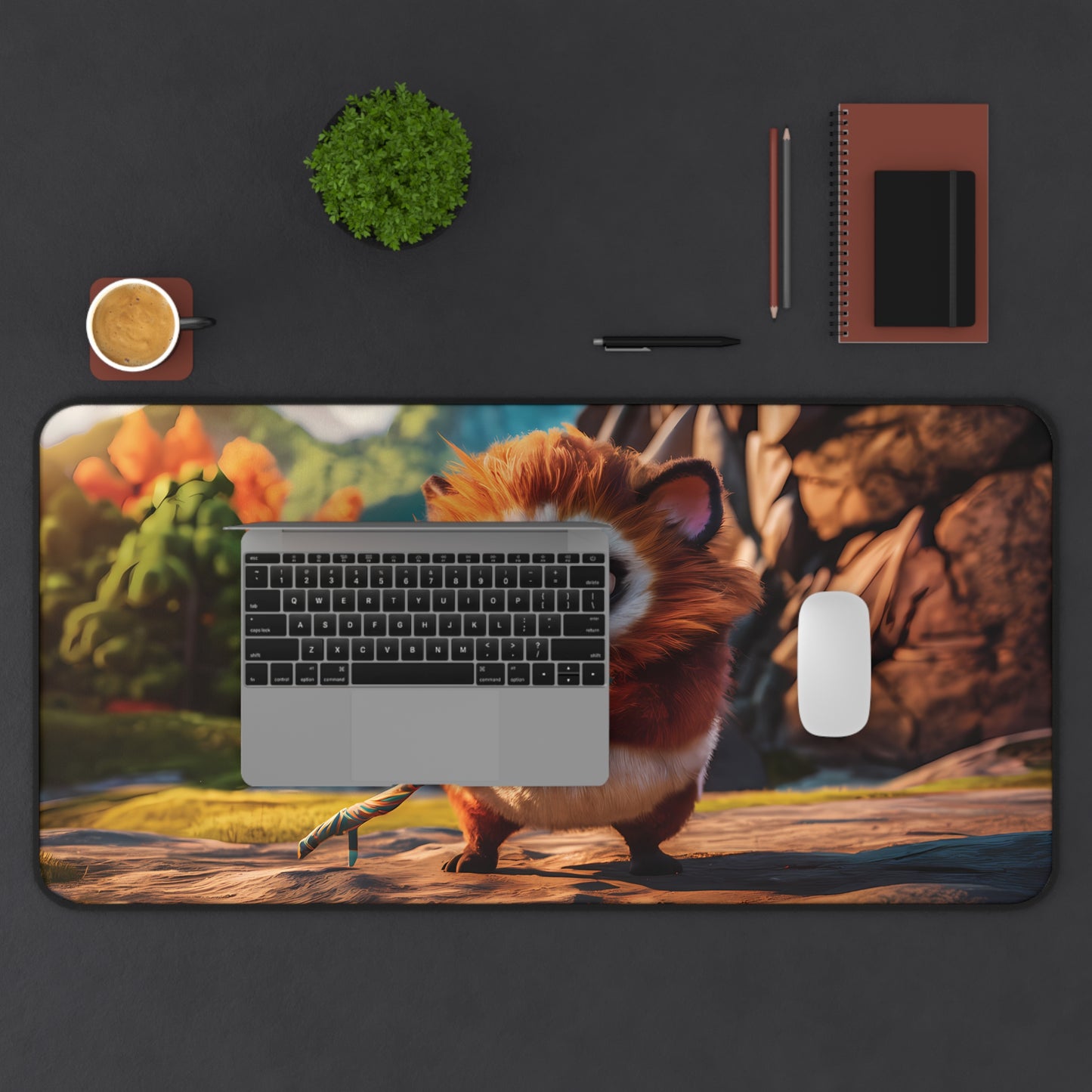 Cute furry Creature - Desk Mat