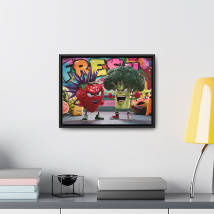 "Fresh Fight: Battle of the Bites" - Gallery Canvas Wraps, Horizontal Frame