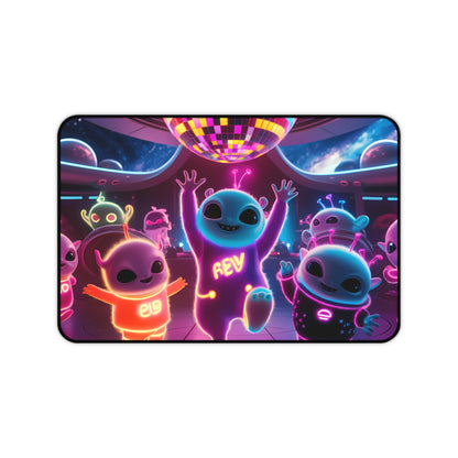 Alien Dance Party in Space - Desk Mat