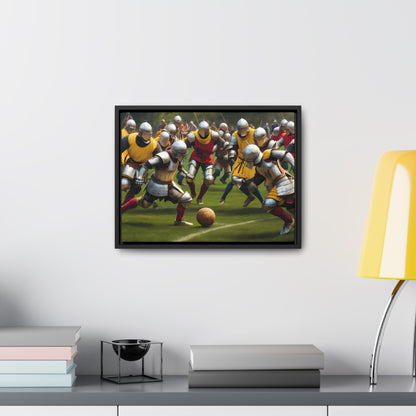 Medieval Football Battle - Gallery Canvas Wraps, Horizontal Frame