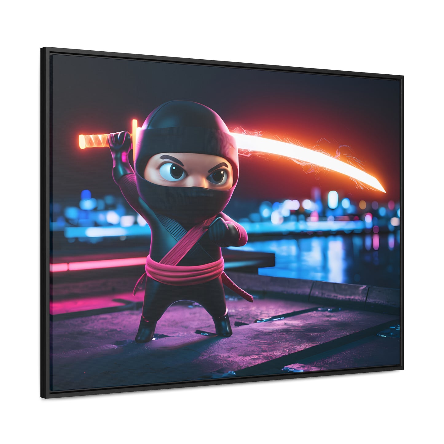 Neon Ninja Showdown - Gallery Canvas Wraps, Horizontal Frame