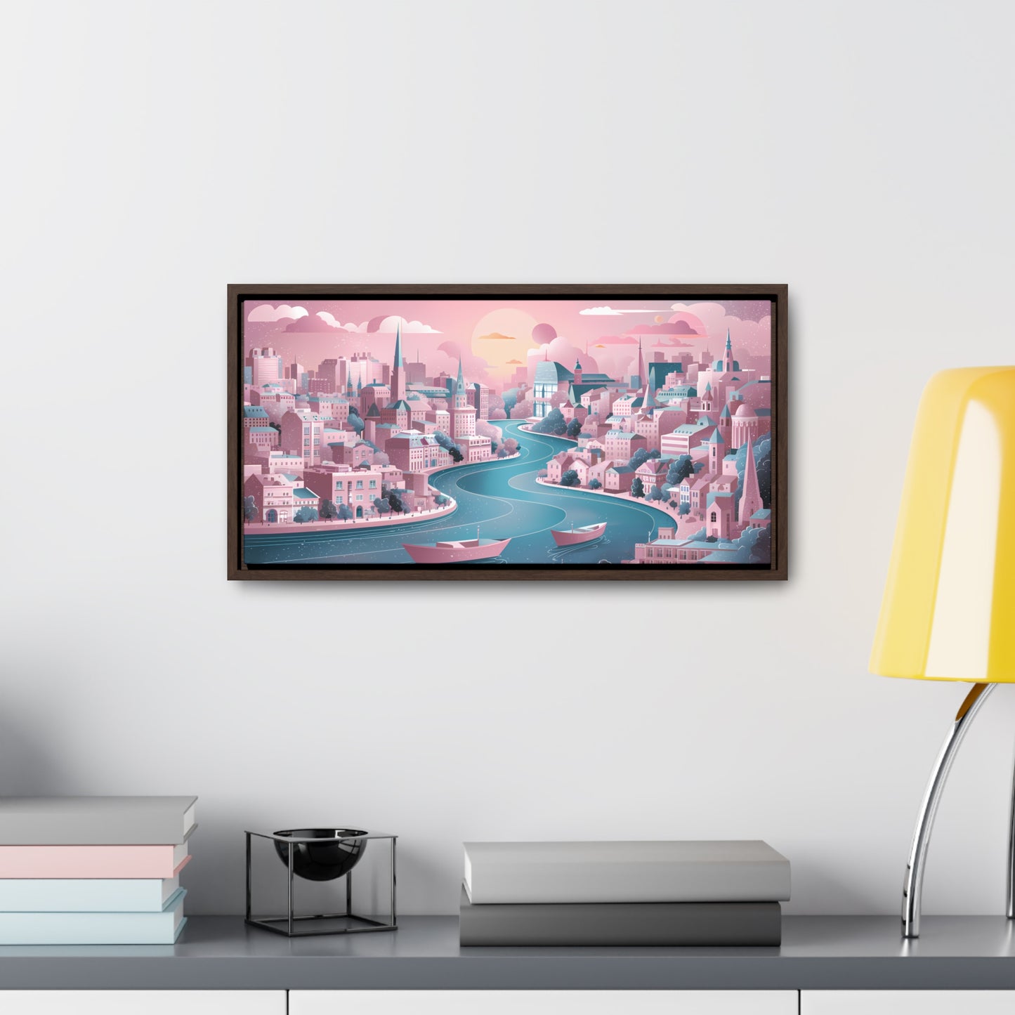 Serene City at Dawn - Gallery Canvas Wraps, Horizontal Frame