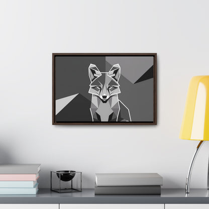 "Geometric Fox in Monochrome" - Gallery Canvas Wraps, Horizontal Frame