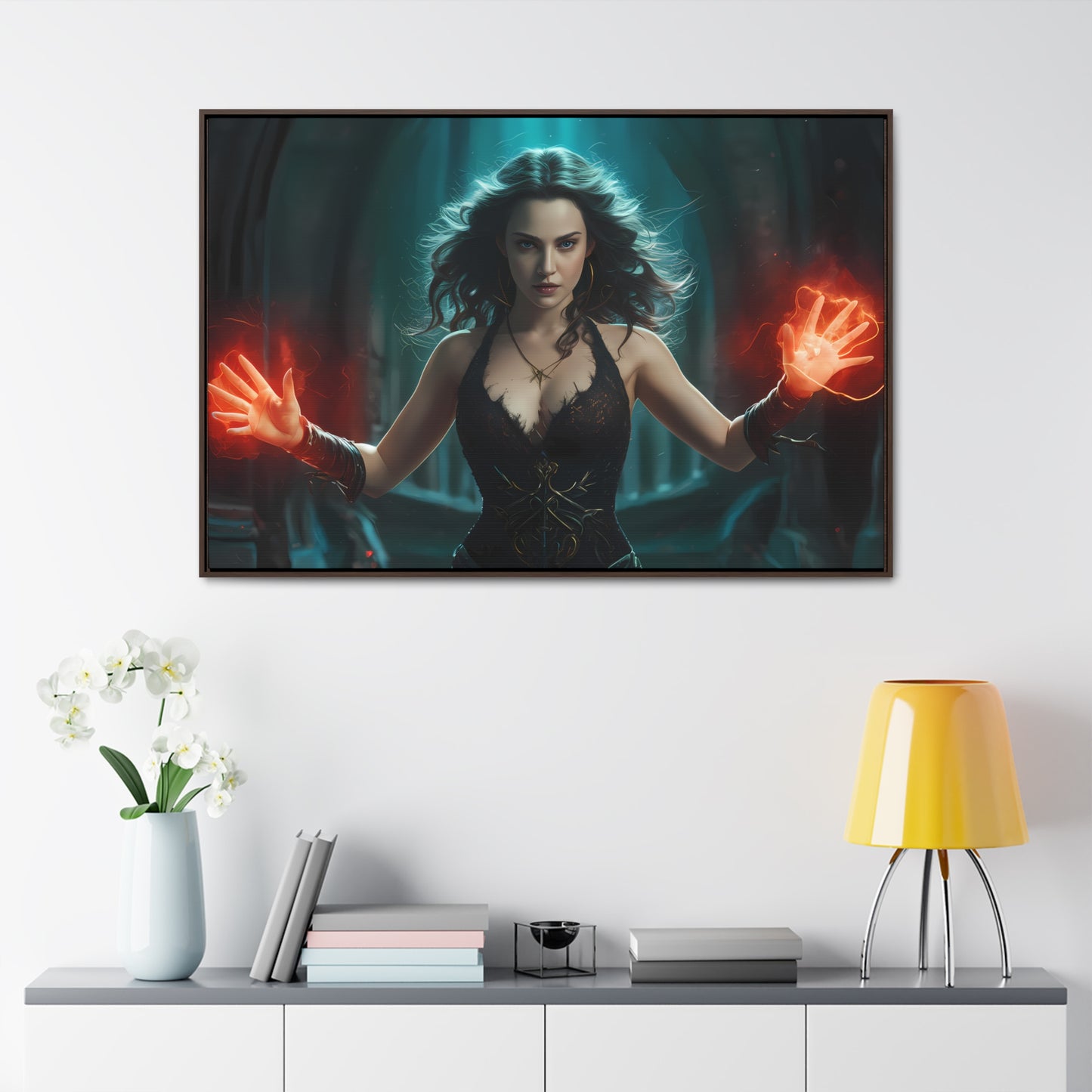 Sorceress of the Crimson Flame - Gallery Canvas Wraps, Horizontal Frame