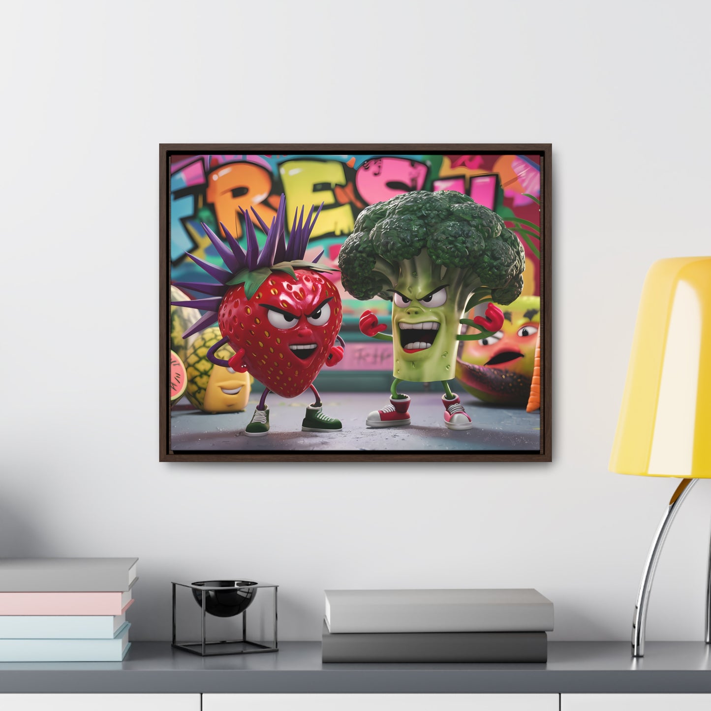 "Fresh Fight: Battle of the Bites" - Gallery Canvas Wraps, Horizontal Frame