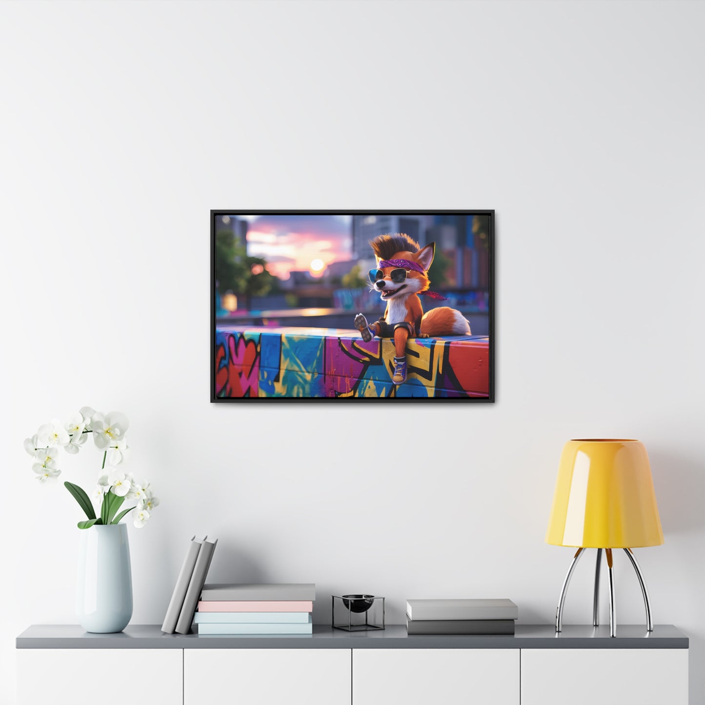 Urban Fox Vibes - Gallery Canvas Wraps, Horizontal Frame