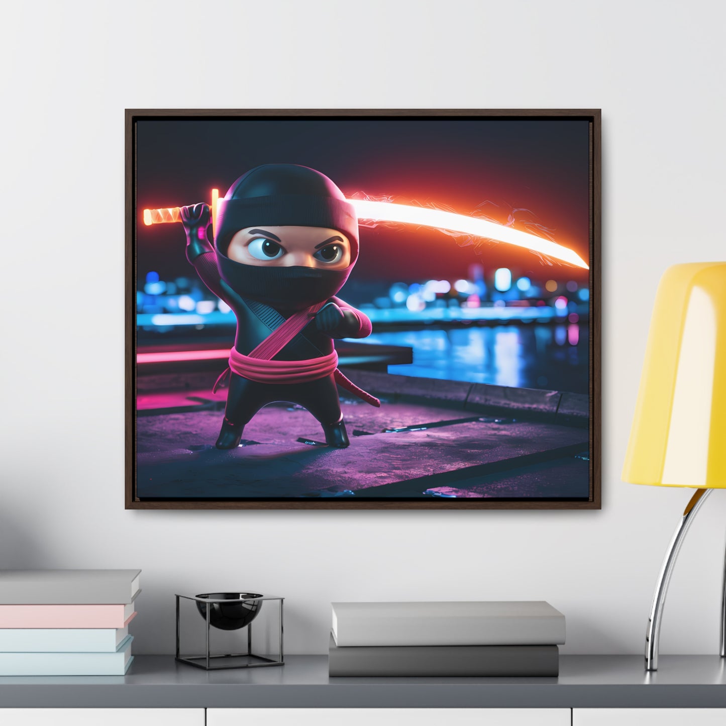 Neon Ninja Showdown - Gallery Canvas Wraps, Horizontal Frame