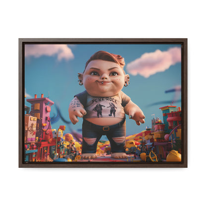 "Punk Rock Titan in Toy Town" - Gallery Canvas Wraps, Horizontal Frame