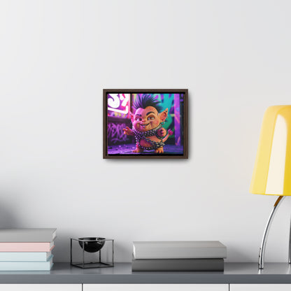 Punk Goblin in the Neon Alley - Gallery Canvas Wraps, Horizontal Frame