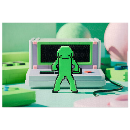 Pixel Guardian in the Digital Realm - Jigsaw Puzzle (30, 110, 252, 500,1000-Piece)