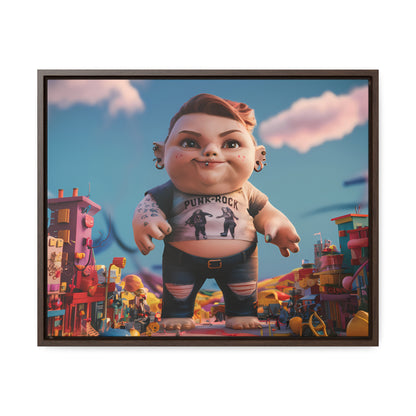 "Punk Rock Titan in Toy Town" - Gallery Canvas Wraps, Horizontal Frame
