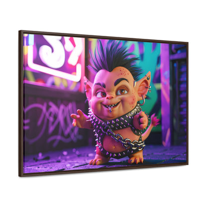 Punk Goblin in the Neon Alley - Gallery Canvas Wraps, Horizontal Frame