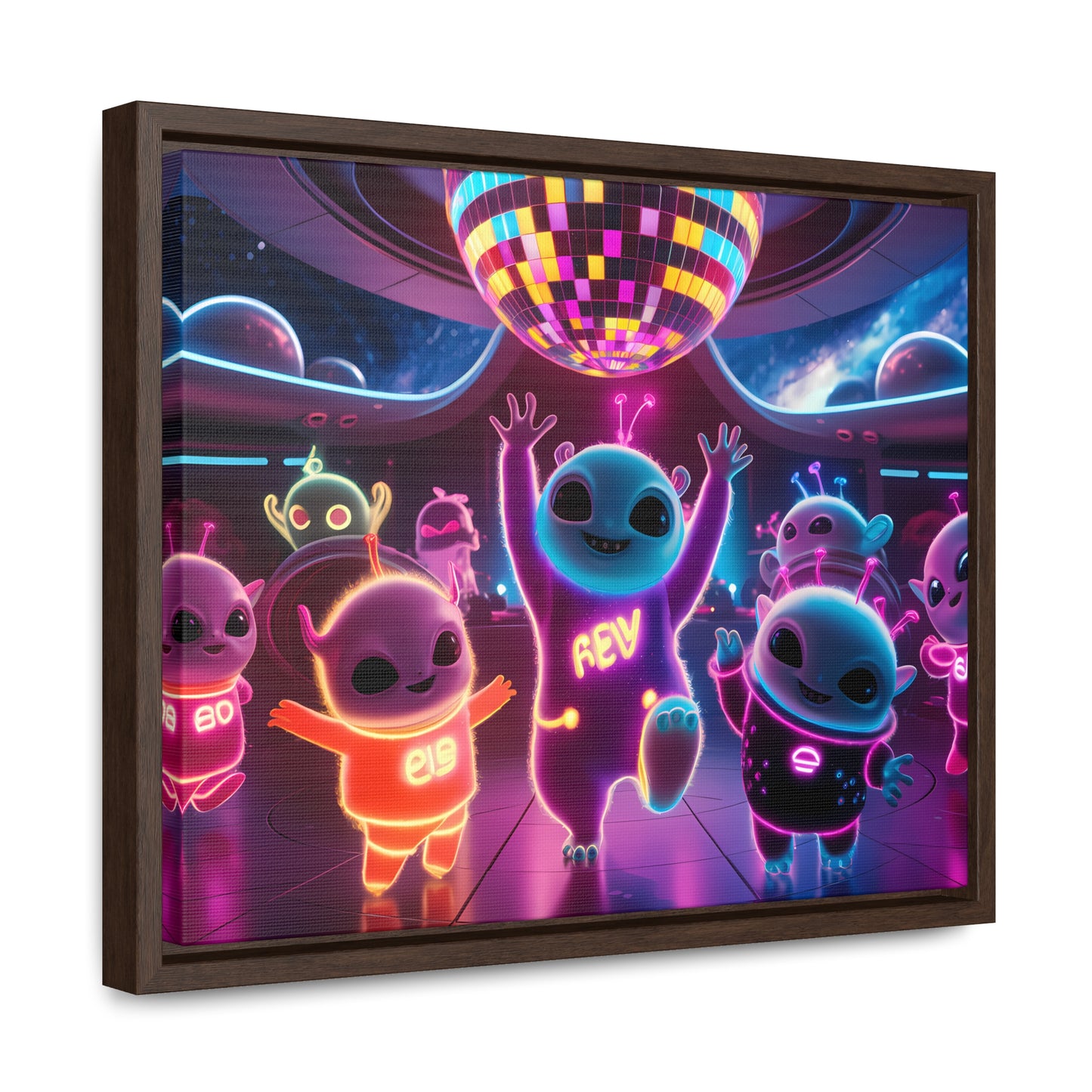Intergalactic Neon Dance Party - Gallery Canvas Wraps, Horizontal Frame